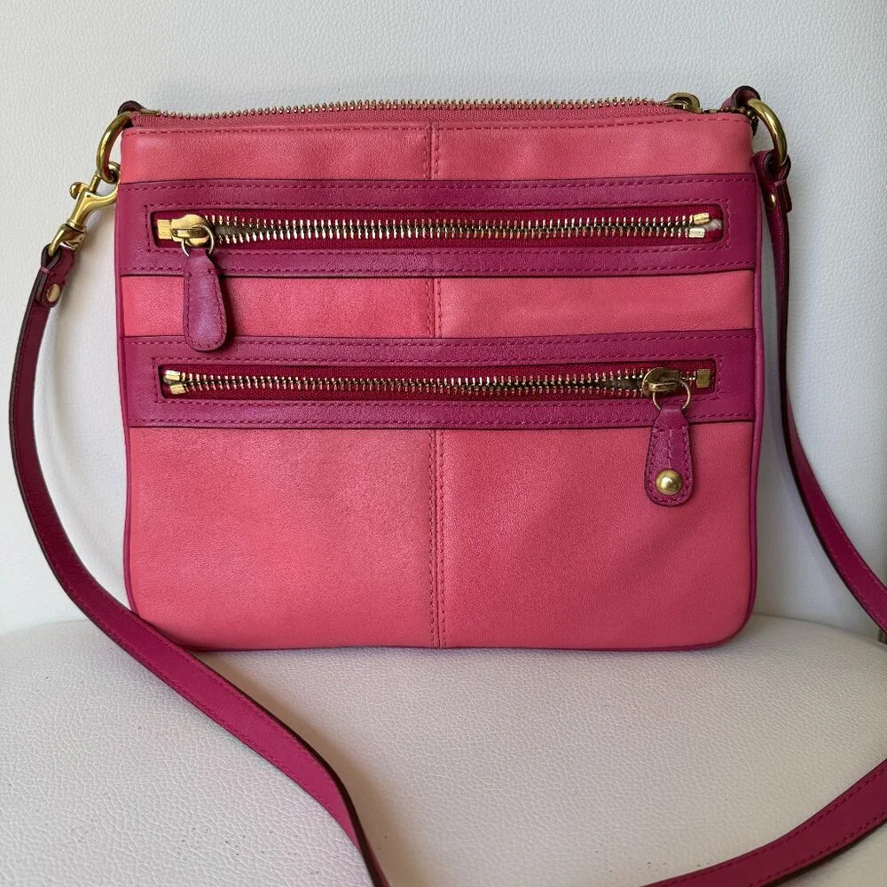 Coach Madison Leather Small Swingpack Crossbody – Pink Colorblock